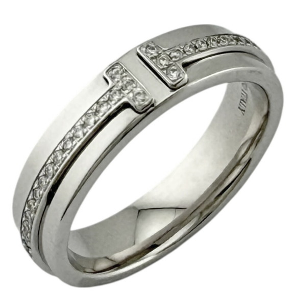 TIFFANY Jewelry - Tiffany T Narrow Diamond Ring, size 10, 18K diamond, ladies', TIFFANY & Co.